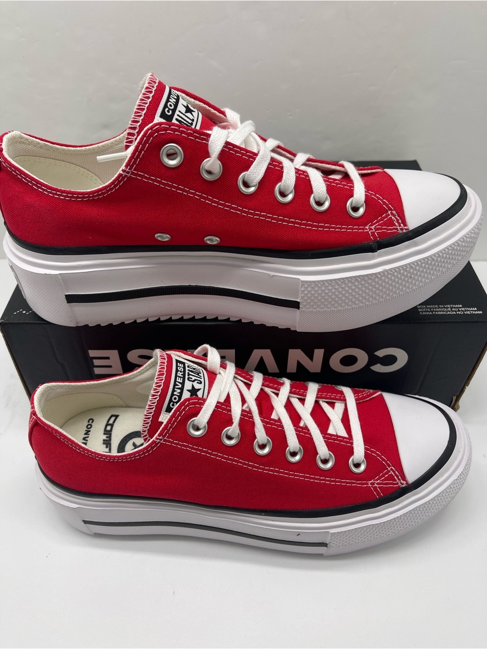 Converse WMNS CTAS LIFT DOUBLE STACK OX
RED/BLACK/WHITE Platform Sneakers - Picture 4 of 16